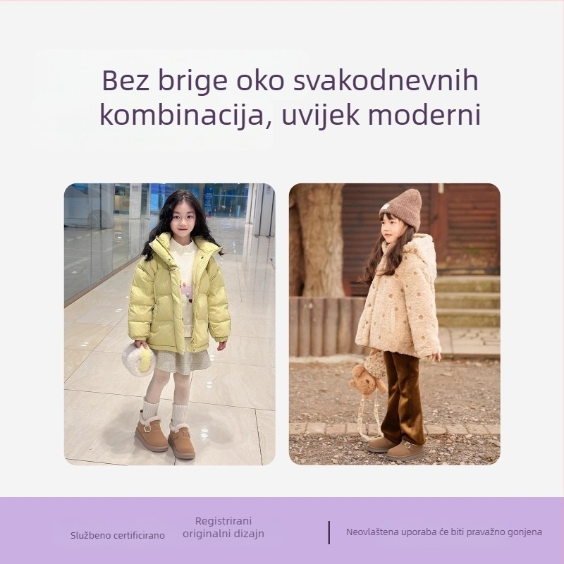 Dječje čizme za snijeg, gornji dio od nubuka, gumeni đon, srednje visine, tekstilni uložak