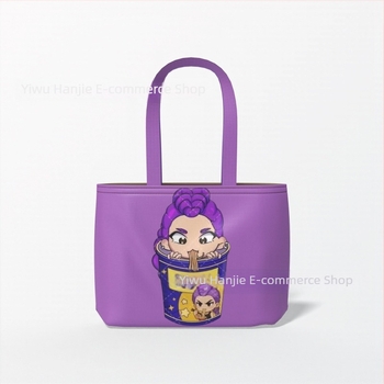 Platnena torba za rame s DIY printom K-Pop Hunter Girl Group, dvostruki remen, pretinjak za prijenosno računalo i kameru