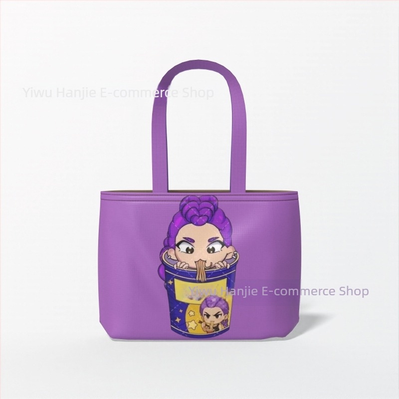 Platnena torba za rame s DIY printom K-Pop Hunter Girl Group, dvostruki remen, pretinjak za prijenosno računalo i kameru