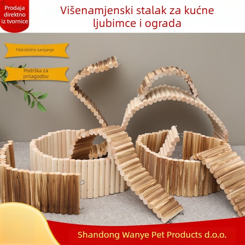 Drvena ograda za hrčka s ljestvicom