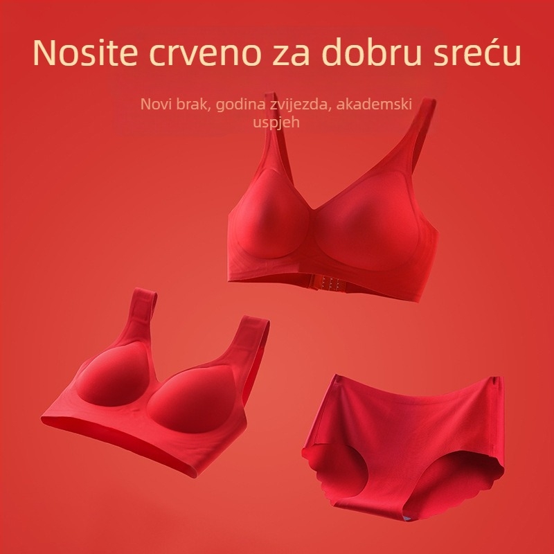 Bešavni bežični grudnjak s košaricom 3/4, tanke oblikovane košarice, fiksne dvostruke naramenice, bez kukica straga