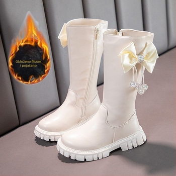 Djevojačke čizme za snijeg, gornji dio od umjetne kože, potplat od prirodne gume, uzrast 1–3 godine