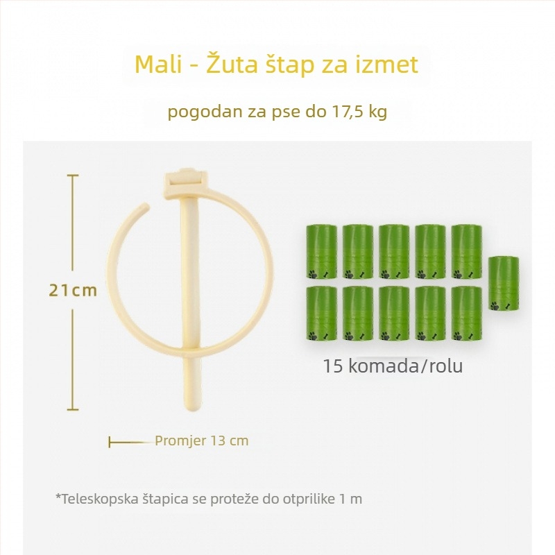 Alat za skupljanje psećeg izmeta za šetnje na otvorenom