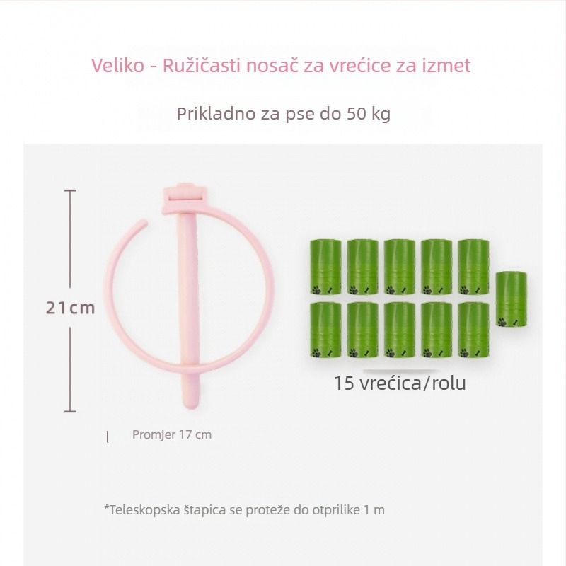 Alat za skupljanje psećeg izmeta za šetnje na otvorenom
