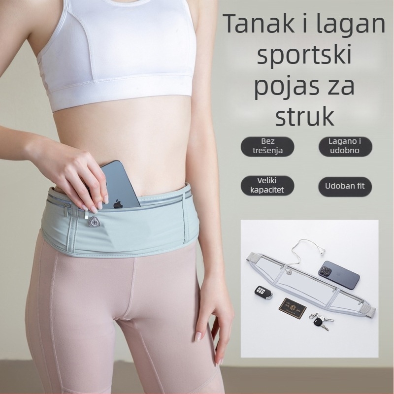 Lycra sportska torbica za struk, prozračna, protiv krađe, smanjenje opterećenja, za vanjske sportove, unisex