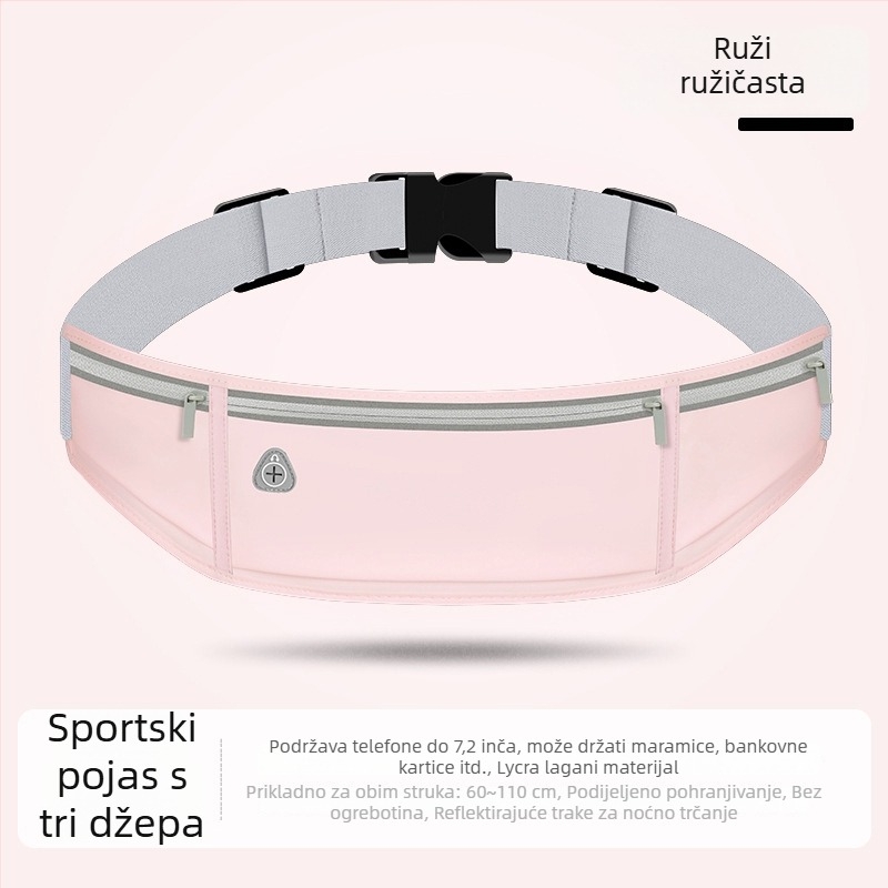 Lycra sportska torbica za struk, prozračna, protiv krađe, smanjenje opterećenja, za vanjske sportove, unisex