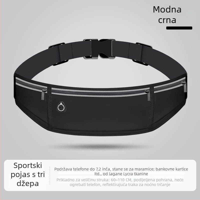 Lycra sportska torbica za struk, prozračna, protiv krađe, smanjenje opterećenja, za vanjske sportove, unisex