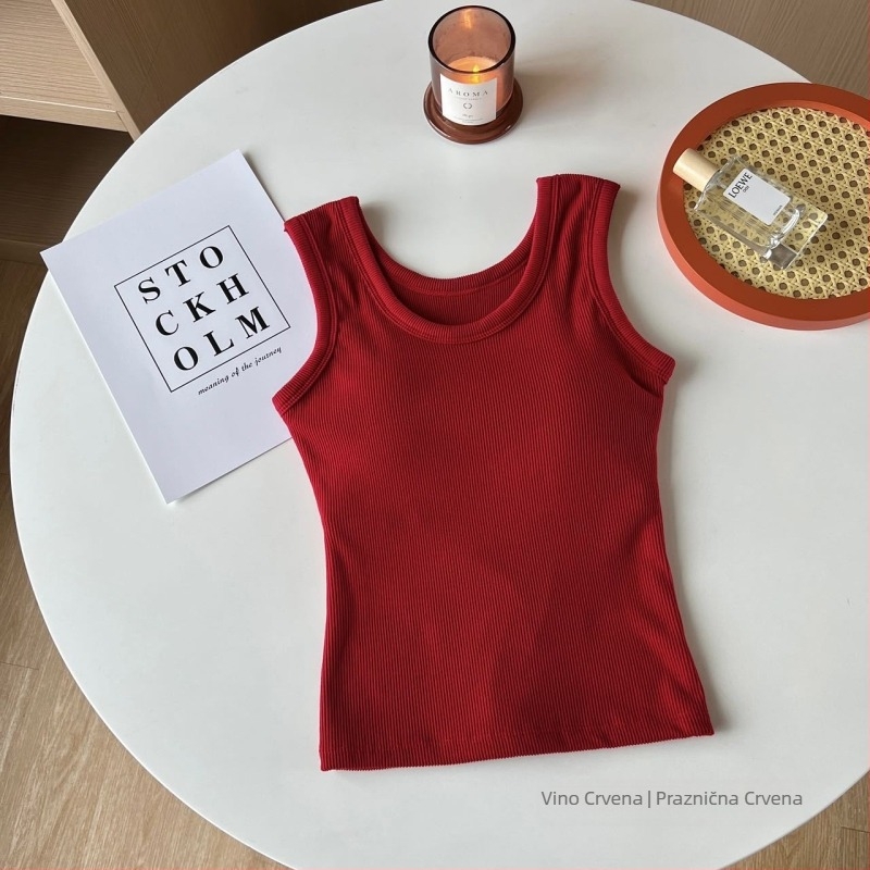 Termalna vesta s De Velvet tkaninom, fleece podstava, debljina 201–250 g/m², U-oblik izreza