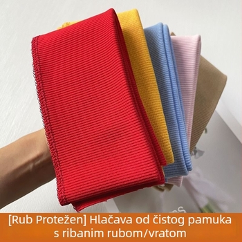 Pamukasti džemper od pamuka s elastičnim žbričnim materijalom, žebrovane manžetne i ovratnik, podrška za trudnoću, pleteni žebrovni rub