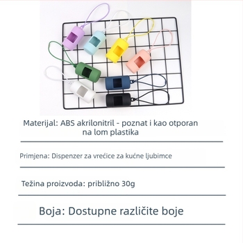 Dispenzer vrećica za otpad s elastičnim matnim spremnikom za pohranu – ABS materijal, alat za sakupljanje izmeta za kućne ljubimce