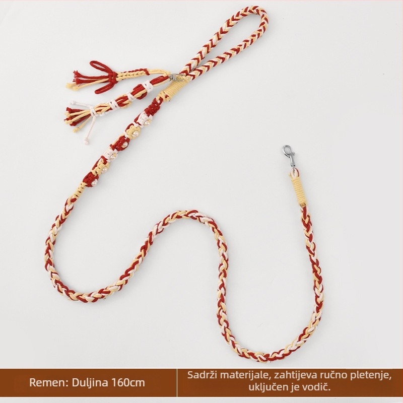 DIY povodac za psa – ručno pletenje, pamuk, univerzalna upotreba, božićni dizajn, ležerni stil