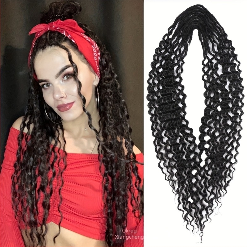 Paruka s dvostruko kovrčavim dreadlockovima, vlakna otporna na visoke temperature, ponytail stil, mehanička obrada