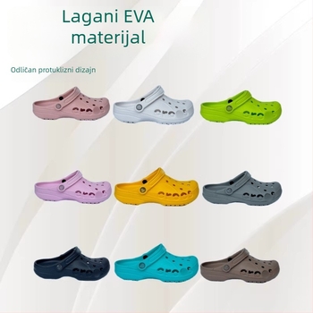Crocs-stil papuče za muškarce i mlade, lagane i prozračne, gornja EVA i EVA potplata, debljina potplata 2–3 cm, visina pete 2,5 cm, protuklizne