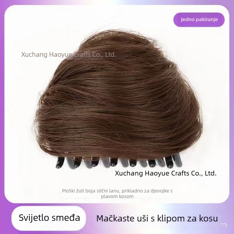 Perika s mačjim ušima i bunom, clip-on, vlakna otporna na visoke temperature