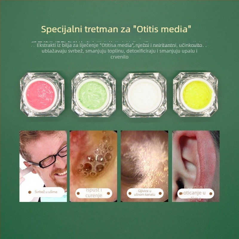 Set za njegu uha: ne-svijetle žličice za uho i krema za njegu, olakšanje od crvenila i svrbeža, 10–20 g