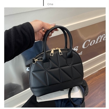 Ženska torba u obliku školjke, PU materijal, ulični stil, crossbody torba sa zatvaračem, unutarnja džep za mobitel, poliester podstava