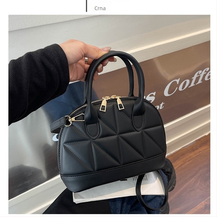 Ženska torba u obliku školjke, PU materijal, ulični stil, crossbody torba sa zatvaračem, unutarnja džep za mobitel, poliester podstava