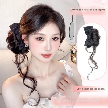 Perika s repom – model Bow tie gripper dragon whiskers, ručno izrađena, kosa od proteinskih vlakana / vlakana flange, pogodna za sve tonove kože i oblike lica