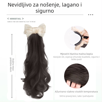 Perika s repom – ručno izrađena, vlakna otporna na visoku temperaturu, All-in-One model, neremovabilna