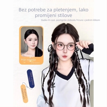 Perika Bear Twist Braid Clip, ručno izrađena, vlakna otporna na visoku temperaturu, nije za bojanje ili trajnu