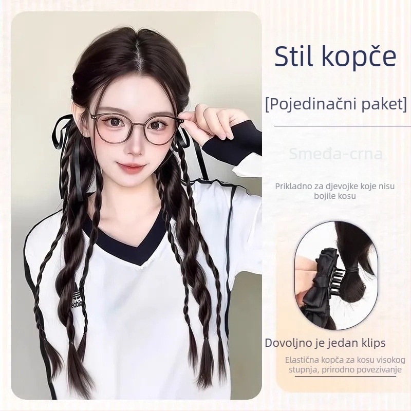 Perika Bear Twist Braid Clip, ručno izrađena, vlakna otporna na visoku temperaturu, nije za bojanje ili trajnu