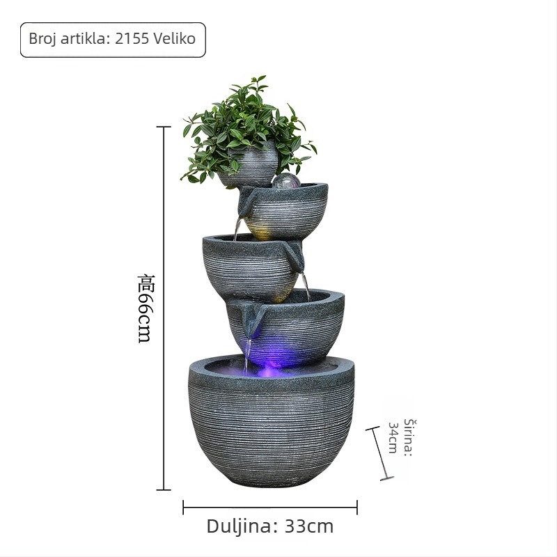 Smoleni fontan s cirkulacijom vode i Feng Shui kuglom, stajaći/na stolu dekor za dom i ured, ručno izrađeno, brend Qijotao, idealan poklon za vjenčanje
