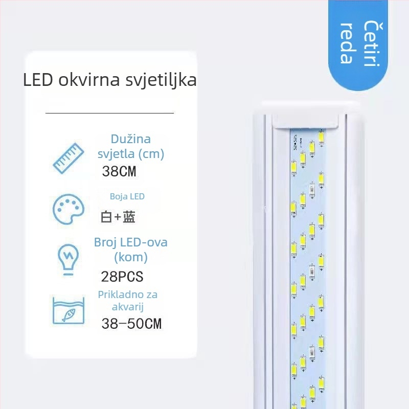 Vodootporna LED lampica za akvarij s nosačem – energetski učinkovito profesionalno osvjetljenje za uređenje akvarija