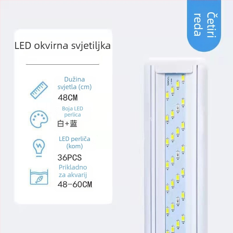 Vodootporna LED lampica za akvarij s nosačem – energetski učinkovito profesionalno osvjetljenje za uređenje akvarija