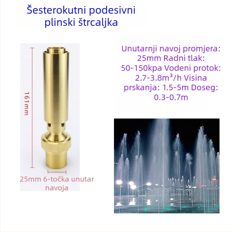 Mlaznica fontane - od čistog bakra, kolona od jade dizajn, za pejzažne vodene elemente, brend Dingxuan