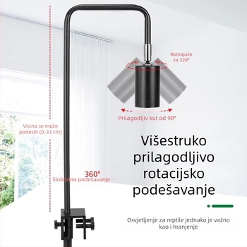 Lampa za reptile za sunčanje i grijanje, tijelo od aluminijske legure, 25W, dodatno osvjetljenje, branda Climbing General