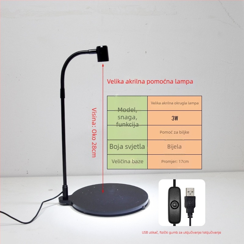 LED rasvjeta za rast biljaka za sukulente i lončanice – potpuno spektrum, 3W, 0,5 kg