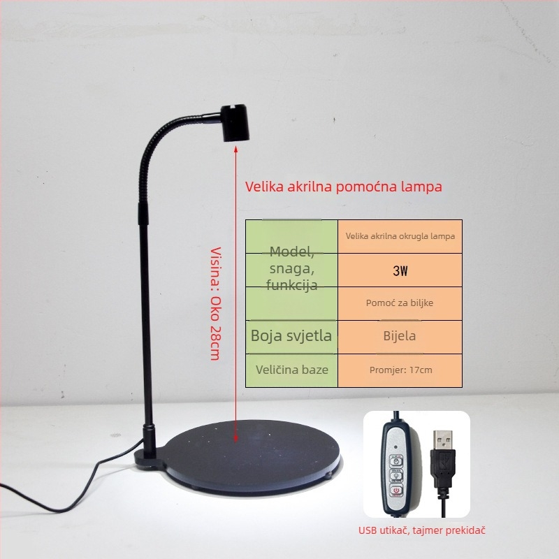 LED rasvjeta za rast biljaka za sukulente i lončanice – potpuno spektrum, 3W, 0,5 kg