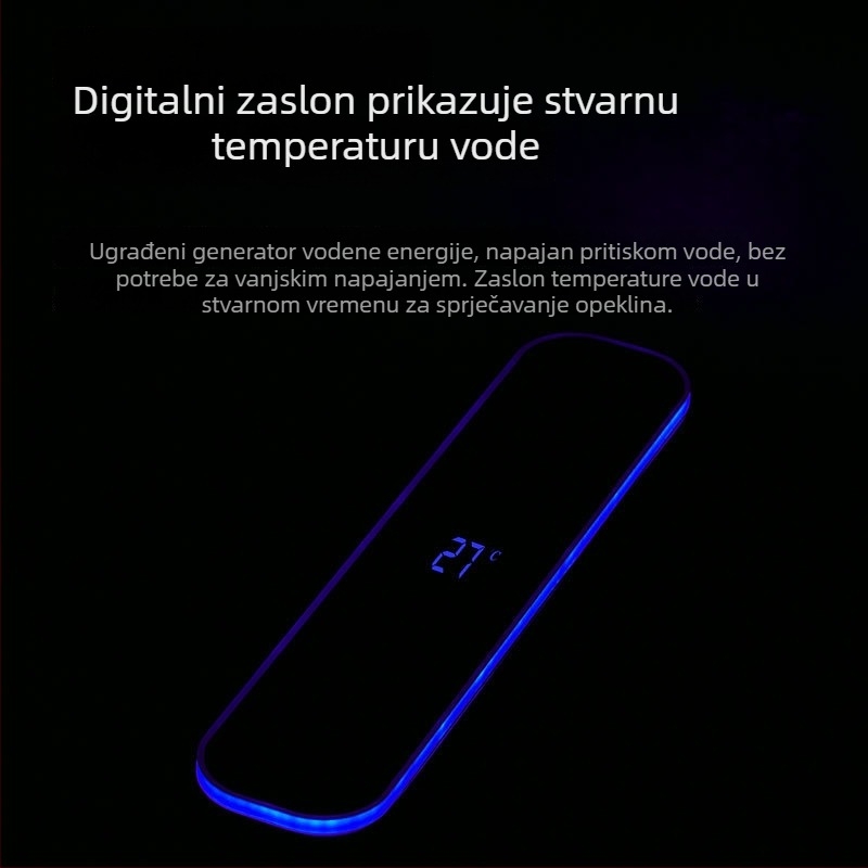 Slavina za umivaonik s ambijentalnim osvjetljenjem – tijelo od bakrenog legure, keramički disk ventil, elektroplatirani završni sloj, Dolphin model