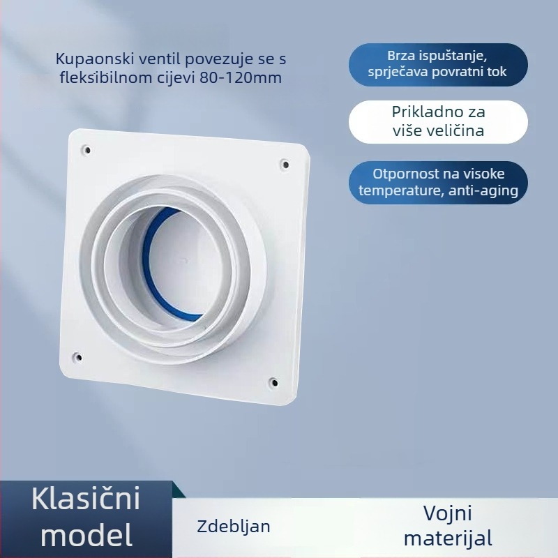 Kuhinjski ventil protiv toka, univerzalnog tipa, vrhunskog dizajna, staklenog tijela, kroz zid – dodatak za napa