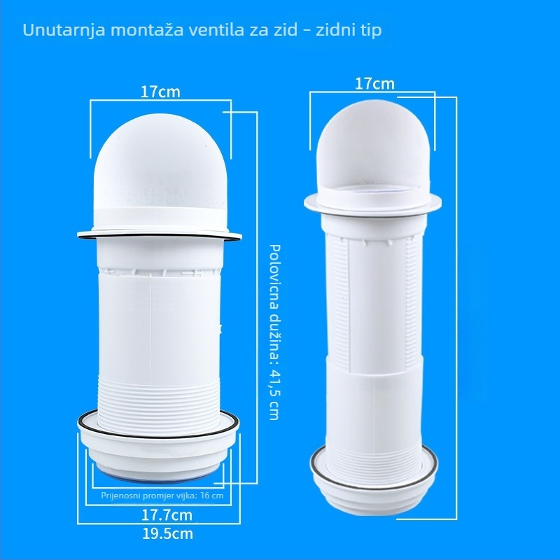 Kuhinjski kroz-stenski provjerni ventil za staklenu napa, plastični, moderni stil