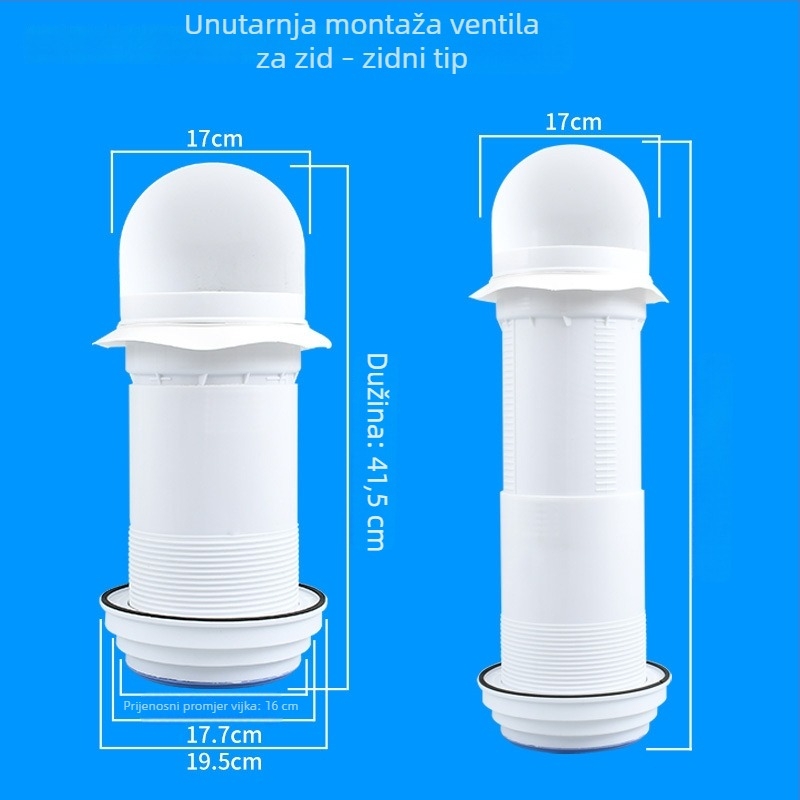 Kuhinjski kroz-stenski provjerni ventil za staklenu napa, plastični, moderni stil