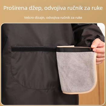 Dugačka kuhinjska pregača za muškarce, PVC, vodootporna i otporna na masnoću, geometrijski apstraktni uzorak, japanski stil