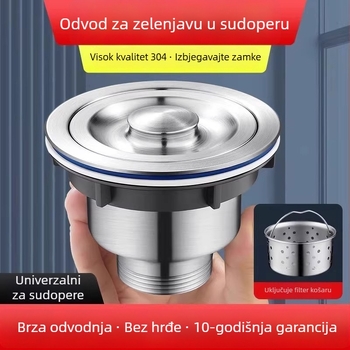 Set odvoda za kuhinju — nehrđajući čelik, S-oblika, vučni tip, model JG-XS1, JOIUWW