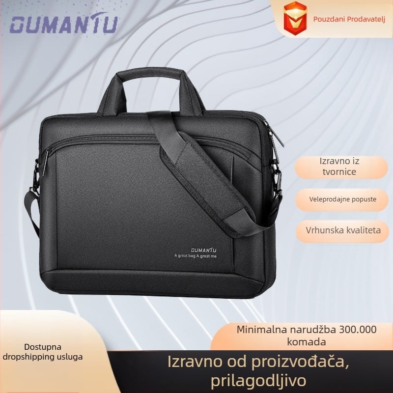 Aumantu torba za laptop, Oxford platno, prozračna, vodootporna, otporna na habanje, zaštita od udara, podstava od poliestera, unisex