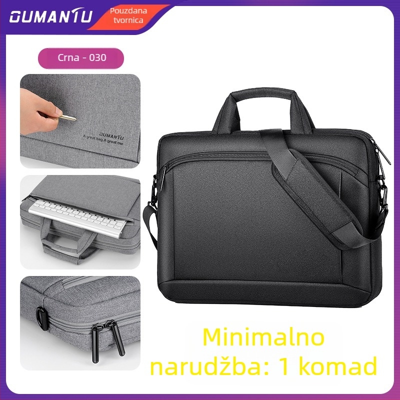 Aumantu torba za laptop, Oxford platno, prozračna, vodootporna, otporna na habanje, zaštita od udara, podstava od poliestera, unisex