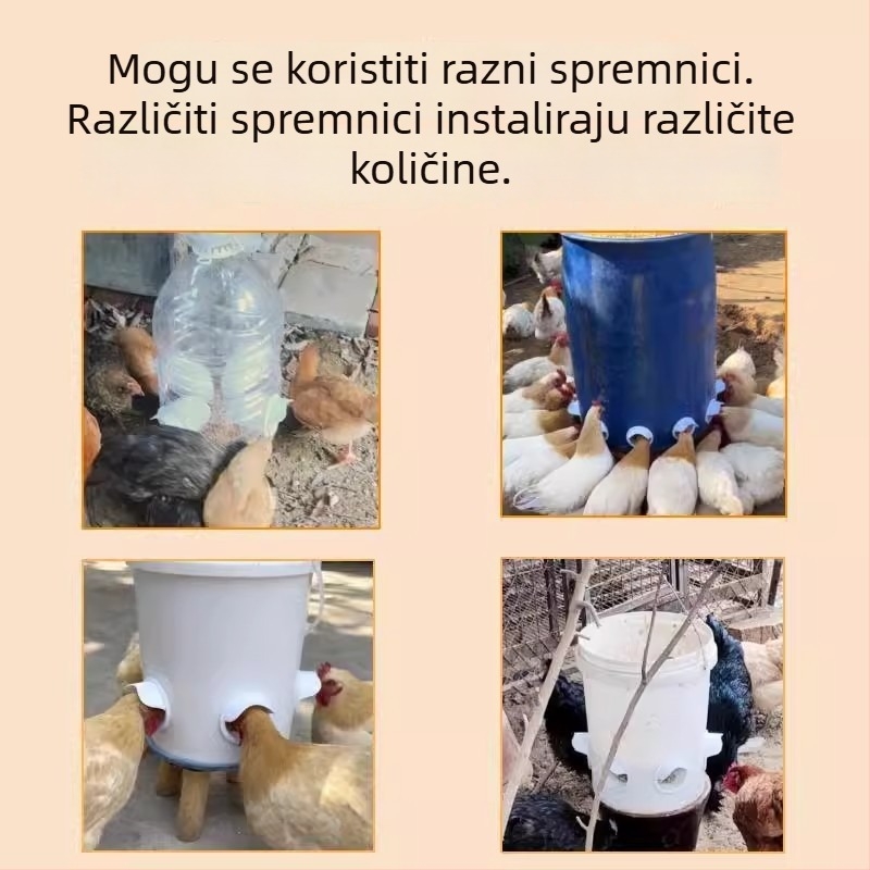 Automatska hranilica za kokoši s zaštitom od štakora, plastična konstrukcija, cjelovit komplet automatskog hranjenja, pogodno za akvarij