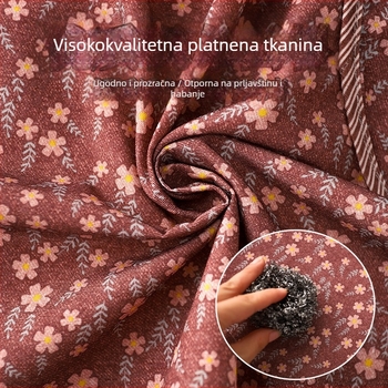 Bez rukava kuhinjska pregača – bambus-pamučna tkanina, anti-prljavost, moderan cvjetni uzorak (cvijeće/trava/lišće), za odrasle