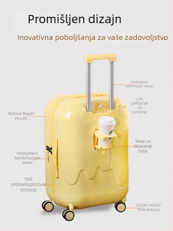 LETOO putni kofer, model D222, kapacitet 56–75 L, ABS+PC konstrukcija, TSA brava, USB port