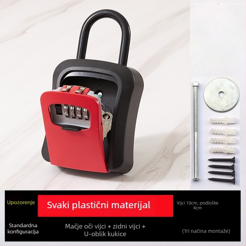 MGWS G7-QS mehanička kutija za ključeve s kodom, model G7-QS, materijal: inženjerski plast- legura, debljina brave 8 mm, razmak šipki 40 mm