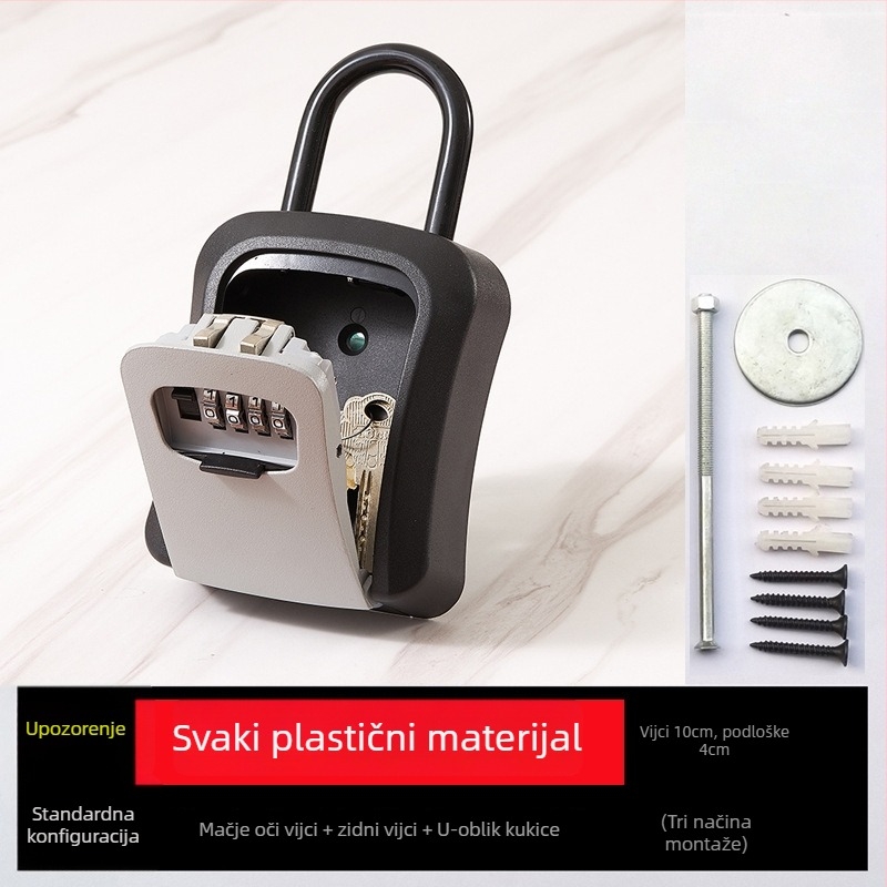 MGWS G7-QS mehanička kutija za ključeve s kodom, model G7-QS, materijal: inženjerski plast- legura, debljina brave 8 mm, razmak šipki 40 mm