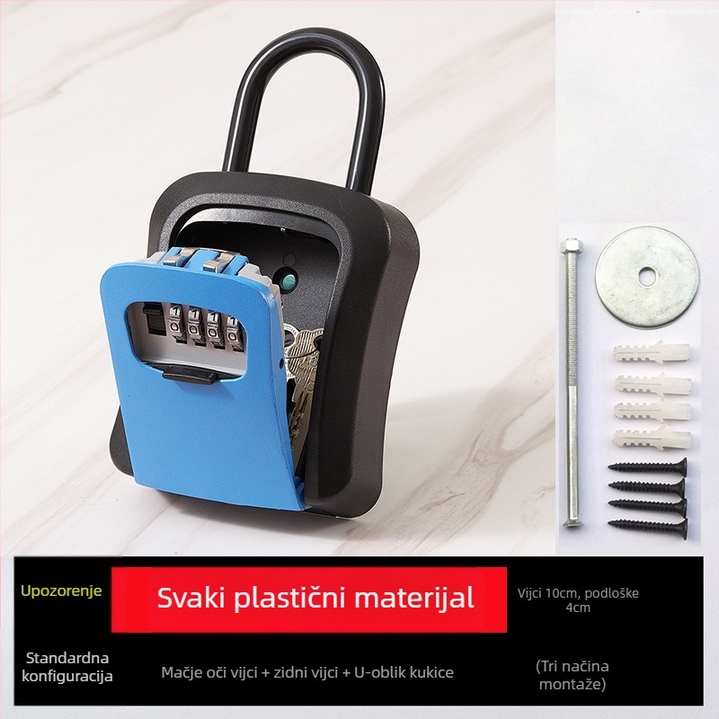 MGWS G7-QS mehanička kutija za ključeve s kodom, model G7-QS, materijal: inženjerski plast- legura, debljina brave 8 mm, razmak šipki 40 mm