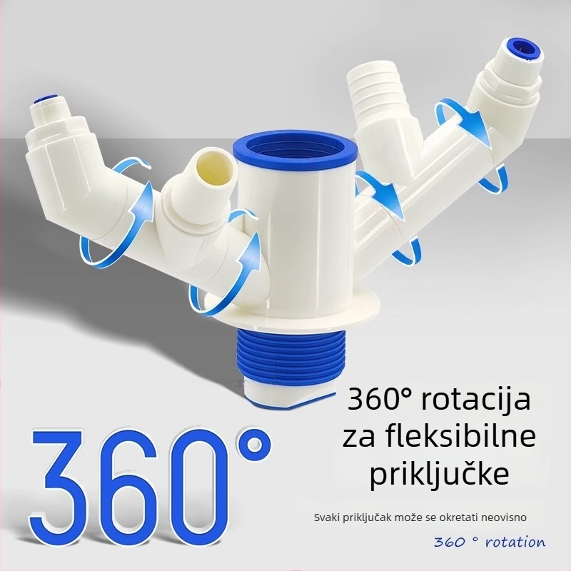 Kuhinjski T-spoj za odvod - trodirektni razdjelnik, ABS materijal, marka Yayier bathroom