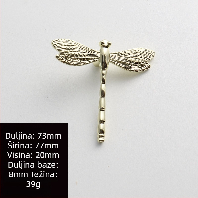 Drška za garderobu, dizajn dragonfly, cinkova legura, lijevanje pod pritiskom, površinska ugradnja