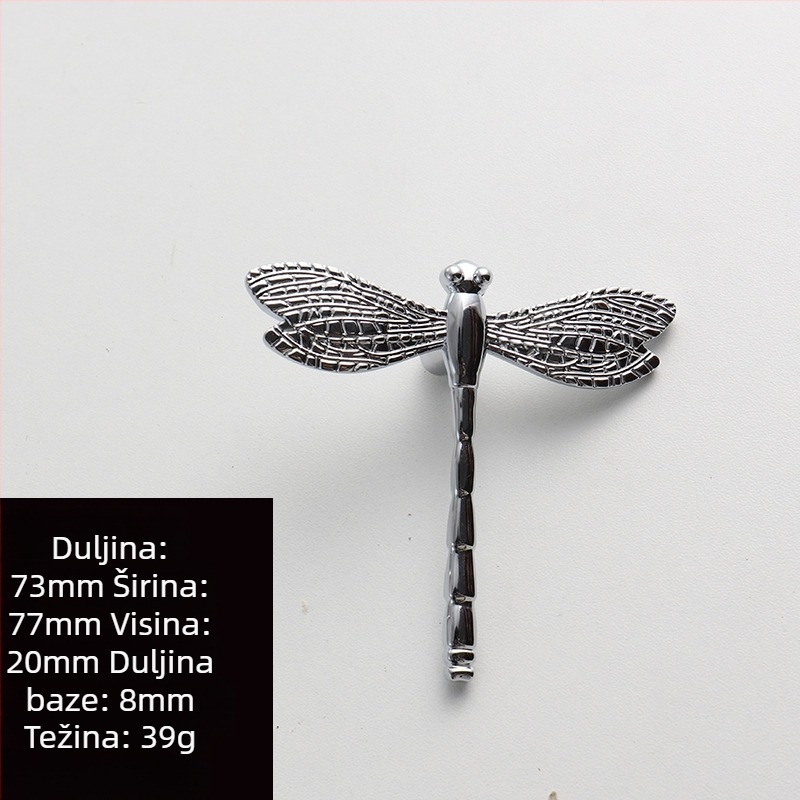 Drška za garderobu, dizajn dragonfly, cinkova legura, lijevanje pod pritiskom, površinska ugradnja