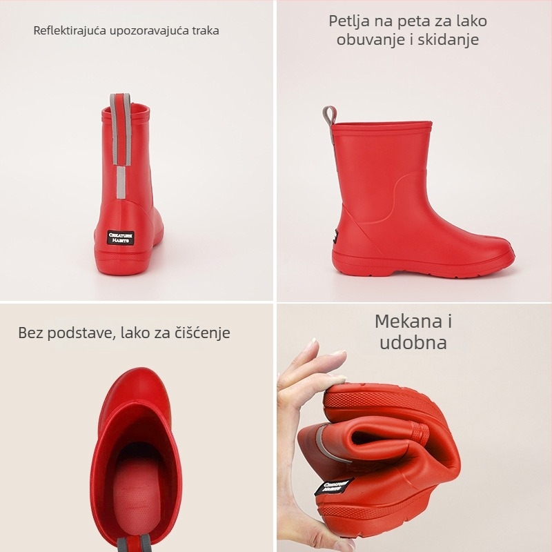 Creature Habits Ženske vodootporne čizme za kišu, Slip-On, EVA gornji dio, do sredine listova, niski pet 1–3 cm